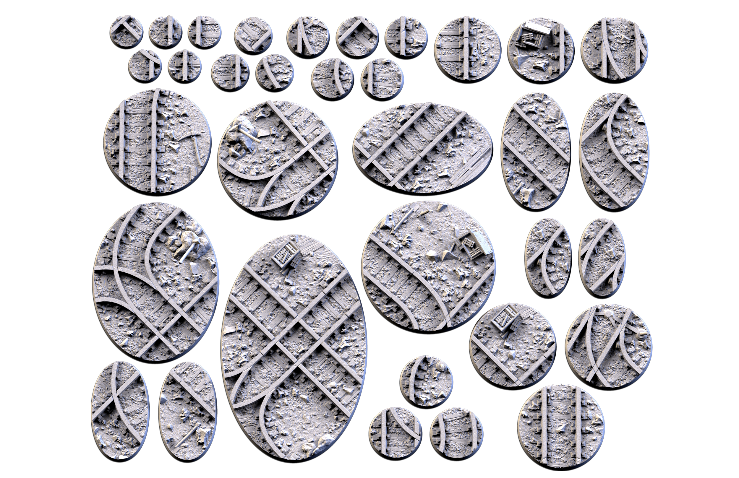 Set de Peanas Temática Mines - Diseño Txarly Factory para Wargames | Resina Alta Calidad | Redondas y Ovaladas - Imagen 8