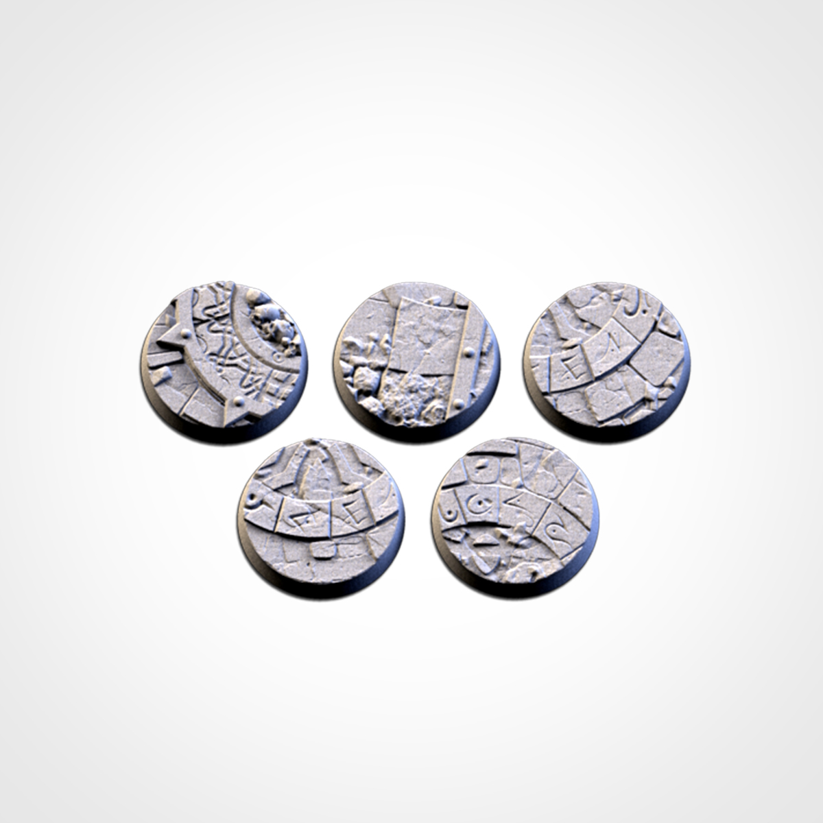 Set de Peanas Temática Sacred Temple - Diseño Txarly Factory para Wargames | Resina Alta Calidad | Redondas y Ovaladas - Imagen 2