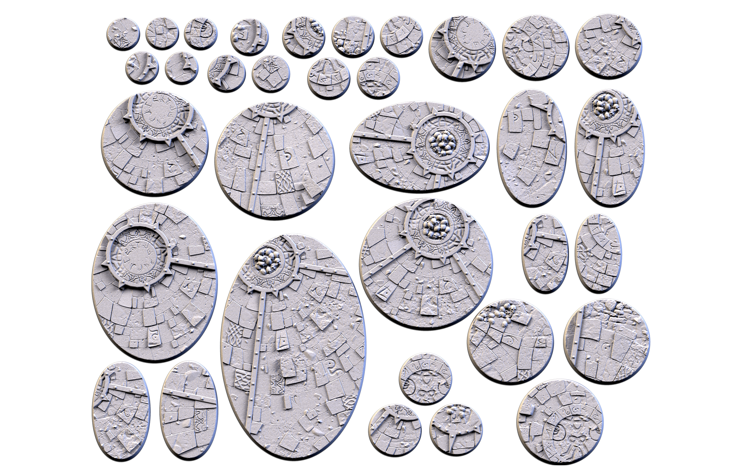 Set de Peanas Temática Sacred Temple - Diseño Txarly Factory para Wargames | Resina Alta Calidad | Redondas y Ovaladas - Imagen 8
