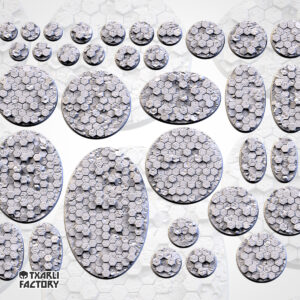 Set de Peanas Temática Basaltic - Diseño Txarly Factory para Wargames | Resina Alta Calidad | Redondas y Ovaladas