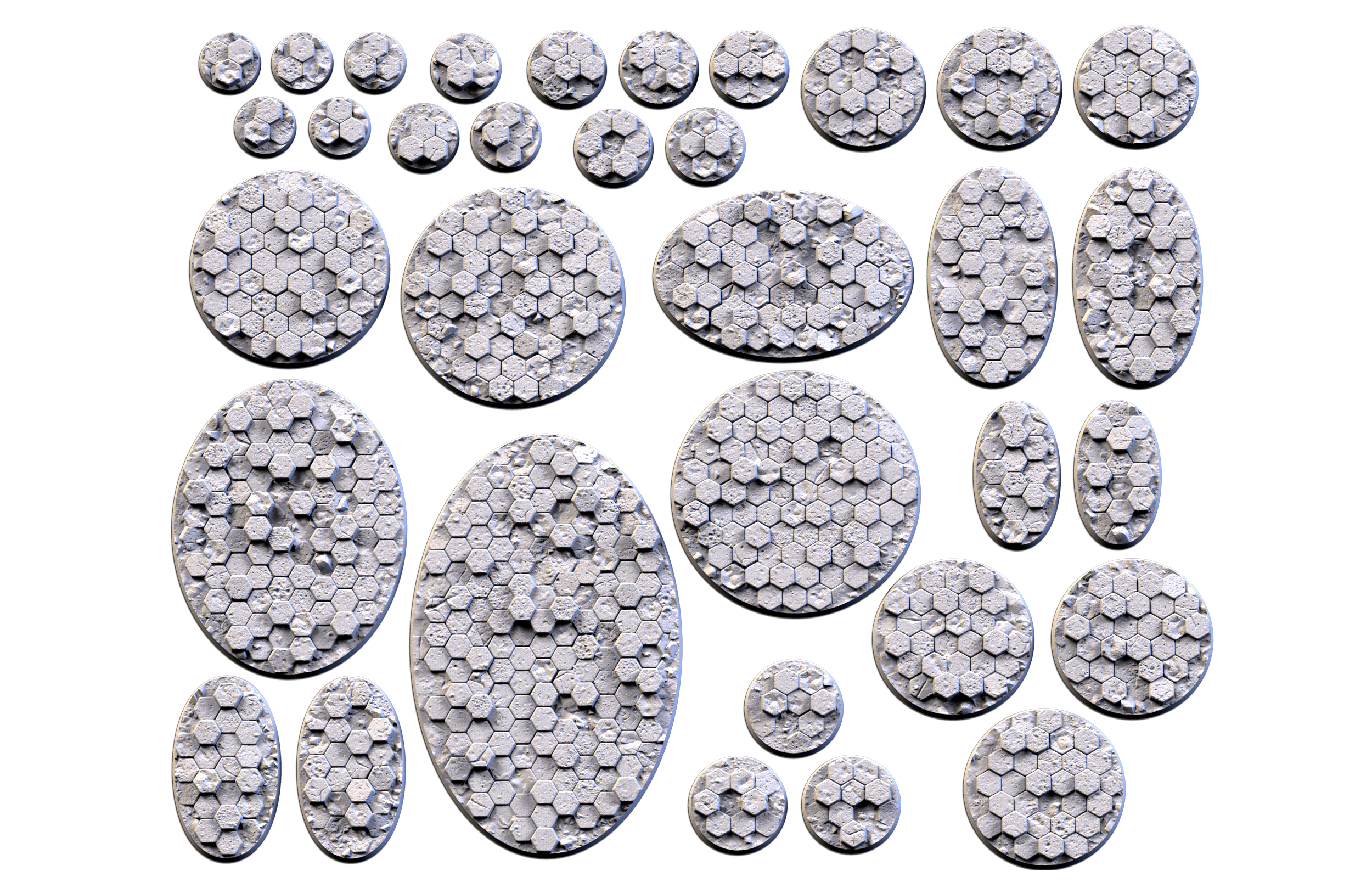 Set de Peanas Temática Basaltic - Diseño Txarly Factory para Wargames | Resina Alta Calidad | Redondas y Ovaladas - Imagen 8