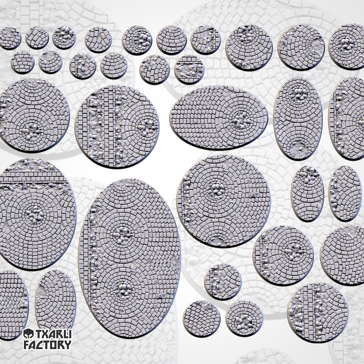 Set de Peanas Temática Medieval Road - Diseño Txarly Factory para Wargames | Resina Alta Calidad | Redondas y Ovaladas