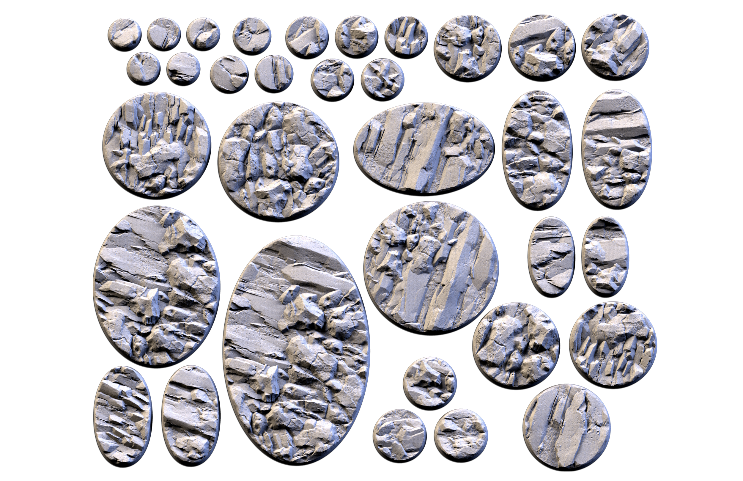 Set de Peanas Temática Stony Bases - Diseño Txarly Factory para Wargames | Resina Alta Calidad | Redondas y Ovaladas - Imagen 8