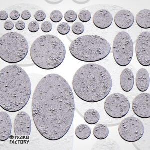 Set de Peanas Temática Dry Ground - Diseño Txarly Factory para Wargames | Resina Alta Calidad | Redondas  y Ovaladas