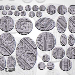 Set de Peanas Temática Xeno Tech - Diseño Txarly Factory para Wargames | Resina Alta Calidad | Redondas y Ovaladas