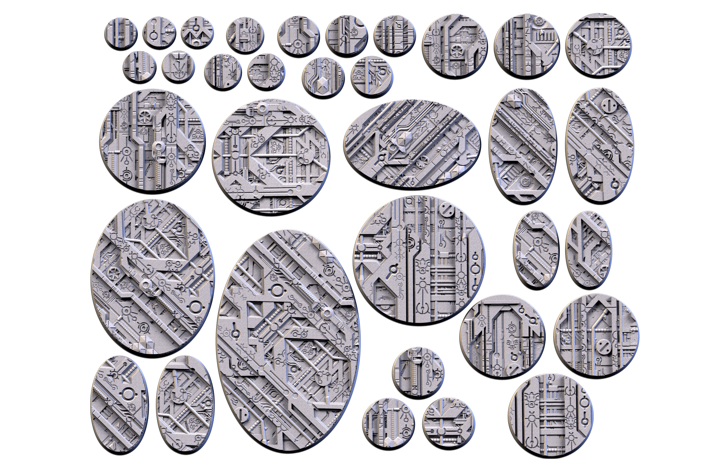 Set de Peanas Temática Xeno Tech - Diseño Txarly Factory para Wargames | Resina Alta Calidad | Redondas y Ovaladas - Imagen 8