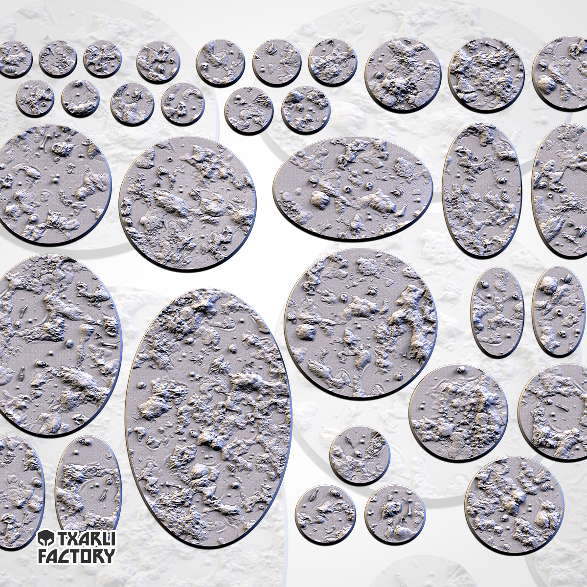 Set de Peanas Temática Swamp Bases - Diseño Txarly Factory para Wargames | Resina Alta Calidad | Redondas y Ovaladas